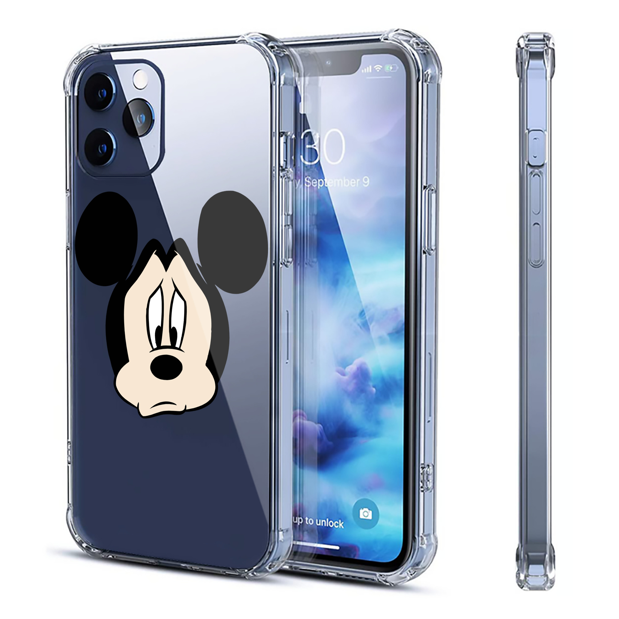 （画像用） ミッキーマウス Mickey Mouse 【iPhone 12シリーズ対応】透明スマホケース（クリアソフトケース）